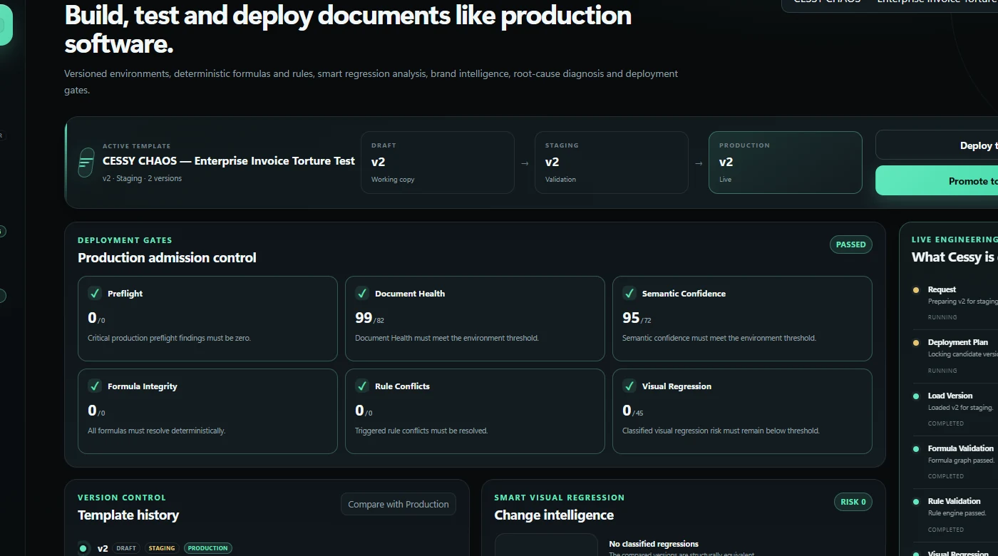 Cessy Document Engineering interface