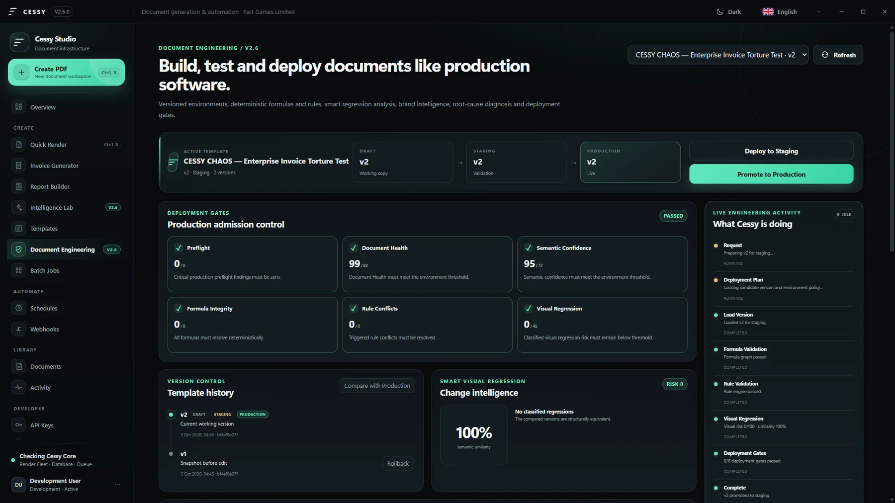 Cessy Document Engineering release gates